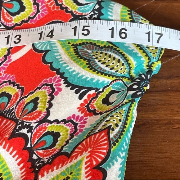 ELIZA J Crepe de Chine Floral Halter Handkerchief Maxi Dress Size 8 - Picture 13 of 14